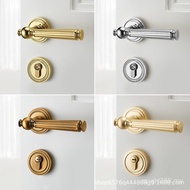 Household Door Lock Split Handle Magnetic French Lock American Indoor Wooden Door Lock Mute Bedroom 