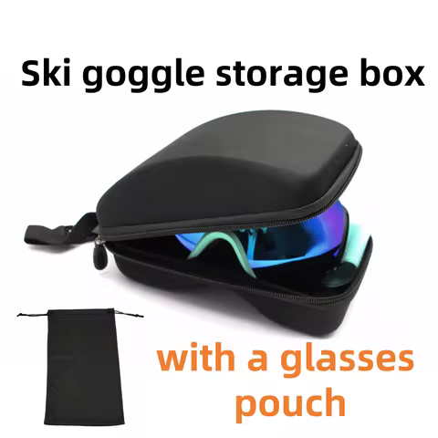 Ski Goggles Case EVA Goggles Protective Case for Eyewear of Snowboard Goggles Case with Carabiner wi
