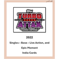 Topps F1 Turbo Attax 2022 - Base - Live Action, and Epic Moment - India Cards