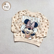 HM girls' sweatshirts Genuine H&M beige fishskin sweatshirt with minnie pattern for children 2 to 8 