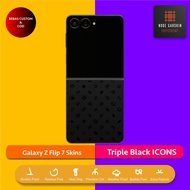 Garskin Skin Samsung Galaxy Z Flip 7 Triple Black ICONS Fullbody Backonly/ | Anti-scratch | Case | V