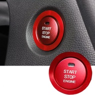 2-Piece Set Red Aluminum Alloy Outer Ring One-Button Start Button Cover Engine Ignition Switch Suita