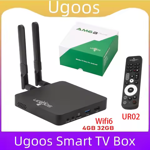 Original UGOOS AM6B PLUS Smart Tv Box Amlogic S922X-J 2.2Ghz Android9.0 4GB 32GB WIFI 6 1000M Set To