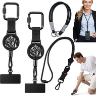 Holdmet Pro Phone Lanyard, 4 in 1 Anti-Loss Retractable Phone Tether with Lockable Metal Hook, Heavy