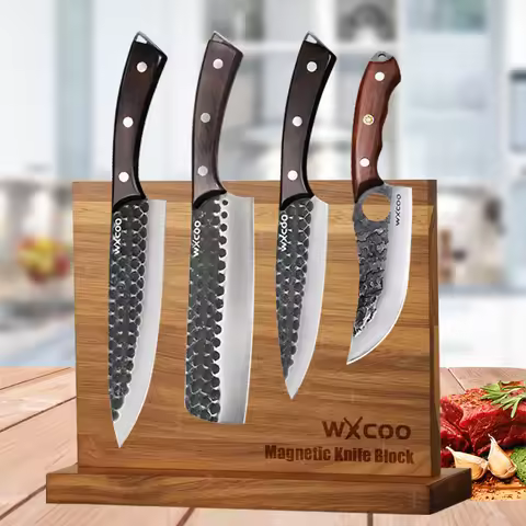 CHENGZHUO Forged Kitchen Chef Knife Set High Carbon Steel Meat Fish Fruit Boning Cleaver Knives Magn