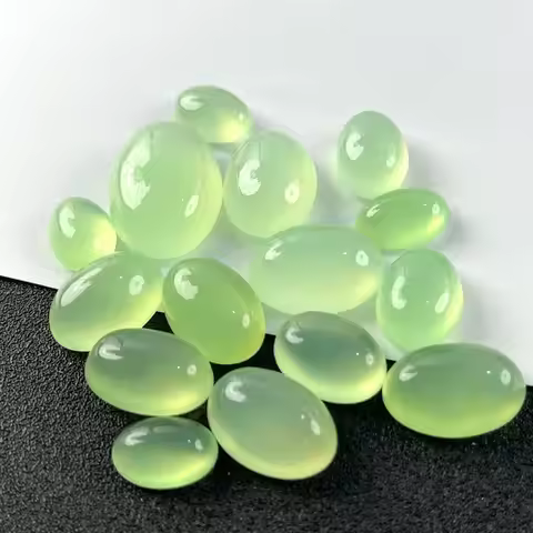 Wholesale 10pcs/pack Natural Apple Green Agate Carnelian7x9mm 10x12mm 13x18mm Round Semi Gemstone Je