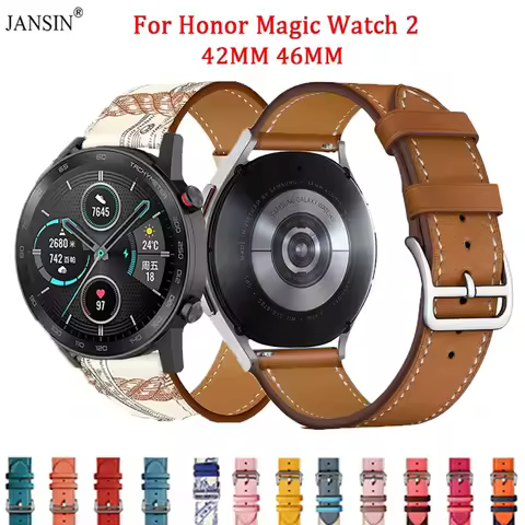 Leather Watchband For Honor magic Watch 2 42mm 46mm Bracelet For Huawei Honor Magic Watch 2 Band Sma