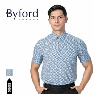 Byford Kemeja Lelaki | Byford Stretchable Printed Short Sleeve Shirt - 3424006F