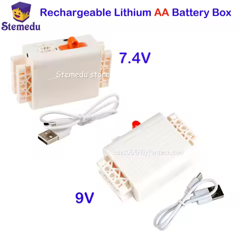 Building Block Rechargeable Lithium Box 7.4V/9V Compatible With Legoeds AA Battery Box 8883 Power Su