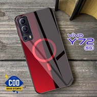 HP (J37) Casing VIVO Y72 5G Glass Case - VIVO Y52 5G - VIVO Y72 CASE - NEWEST VIVO Y52 - Glass Softc
