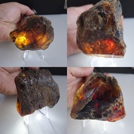 Amber Natural Blue 4 Pieces Door Wax 280g Rough Stone Raw Ore Mountain Art