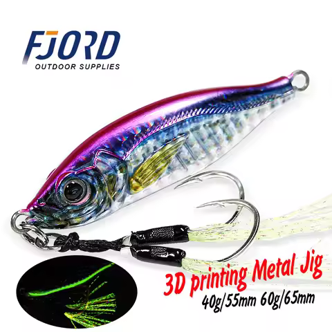 FJORD Sea Fishing Jigs 40g 60g Bass Saltwater Fishing Shore Light Attractor Jigging Lure Artificial 
