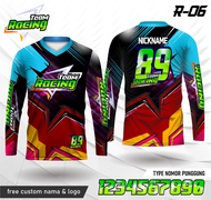 jersey racing balap drag team jersey crew lengan penjang pendek free custom nama dan logo