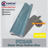 50cm Sticker Fanchi FC245 Super Gloss Glossy Meisen Blue per 50cm