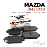 ผ้าเบรค หน้า  MAZDA 3 2.0L 14-ON / MAZDA 3 SPORT 2.0L 14-ON / MAZDA CX-3 2.0L 14-ON /  ตรงรุ่น - BMZ