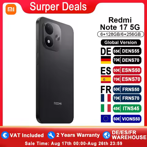 Global Version Redmi Note 17 smartphone 5G 7500mAh battery Snapdragon 4 Gen 5 Durable Corning Gorill