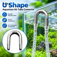 HUAYU Air Tube Connector, 4-5mm Tube U Shape Aquarium Airline Connector,  Stainless Steel Diffuser C