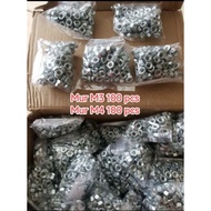 100 pcs M3 / M4 White Galvanized Nuts