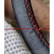 Pembalut steering | 38CM pembalut stering kereta plastik kulit hitam merah untuk semua jenis kereta 