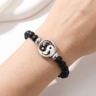 Tai Chi Gossip Taomen Yin Yang Beaded Bracelet Jewelry Men Girls Retro Handsome Chinese Style