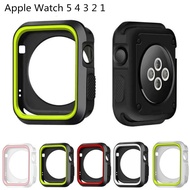 Dual Colors Soft Silicone Case Apple Watch 4 5 6 SE Cover Full Protection Rubber Case iWatch Series 3 2 40mm 44mm 38mm 42mm