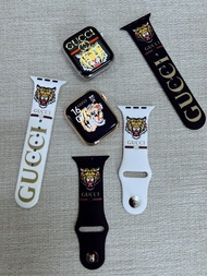 พร้อมส่ง สายนาฬิกา สายยาง สกรีนลายกุชชี่ Gucci สำหรับ  Watch 7 6 5 4 3 2 1 X7 X8Max HW67 HW22Plus T500 X16 38/40/41mm 42/44/45mm