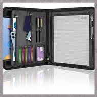 Leather Padfolio Portfolio Binder Organizer Professional Zipper Folder for A4 Letter Documents Notep