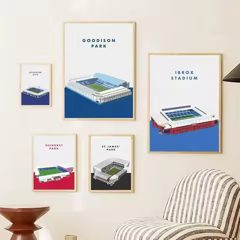 Sports Venue Football Field Sport Manchester City Anfield Stadium Poster Aesthetic Canvas Painting W