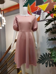 fBATAEAU NECK DRESS FORMAL PLAINE FORMAL  DRESS WITH BELT 2 ninang gown for wedding