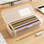 BLUEVELVET Storage Box, Plastic Transparent Pencil Holder, Versatile Large Capacity Durable High-qua