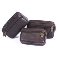 Factory Wholesale Men's New Waterproof Cell Phone Belt Bag Wear Belt Cowhide Multi-Functional Elderly Change Key Case