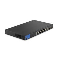 24 Port Gigabit Managed Network Switch with 4 x 1Gb Uplink SFP Slots - PoE / PoE+ Ports, QoS, Static