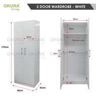 OKURA 3 Door + 2 Drawer Wardrobe Cupboard Storage Cabinet Almari Baju