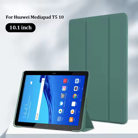 Funda For Huawei MediaPad T5 Case 10.1 inch Trifold Soft TPU Back Stand Tablet Shell For Coque Huawe