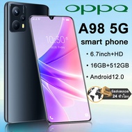 โทรศัพท์มือถือ OPPQ A98 5G โทรศัพท์ใหม่ 6.7-inch RAM 16GB ROM 512GB ระบบนำทาง GPS Mobile phone รองรับแอปธนาคาร เมนูภาษาไทย สมาร์ทโฟน โทรศัพท์ราคาถูกๆ ดีๆ โทรศัพท์ถูกๆ