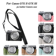 G7X3 G7X2 Casing Pu Leather Cover Camera Case Half Body for Canon G7X II G7X III G7X Mark III II