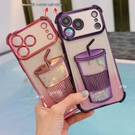 JRYU OPPO Bubble Tea Cup Quicksand Softcase Oppo A6 A6X A6 PRO A5X A5i A5 2025 A3X A3 PRO A5 PRO A60