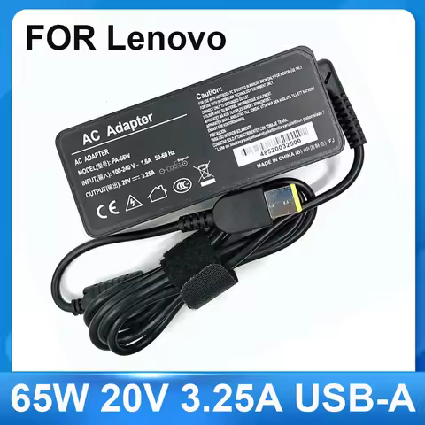 65W 20V 3.25A USB AC Laptop Charger Power Adapter For Lenovo Thinkpad X301S X230S G500 G405 X1 Carbo