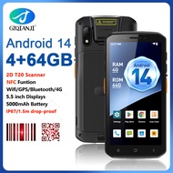 Android 14 Handheld PDA Scanner 4GB+64GB Support Google Chrome, Play Store 4G/Wifi/BT5.0/GPS/NFC