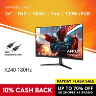 PRISM+ X240 (1500R) 24 180Hz/240Hz 1ms Curved FHD [1920 x 1080] Adaptive Sync Ready Gaming Monitor
