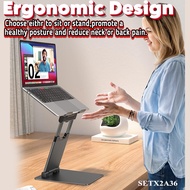 Laptop Stand, Ergonomic Aluminum Standing Laptop Mount Computer Stand for Desk, Sturdy Laptop Riser Notebook Stand