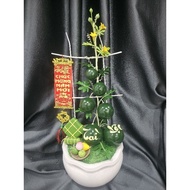 Pot of green melon and five-fruit cake CNY 55cm high