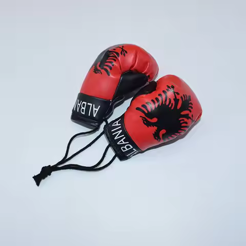 Albania keychain Design leather boxing gloves keychain PVC fist keychain Sports Keychain accessories