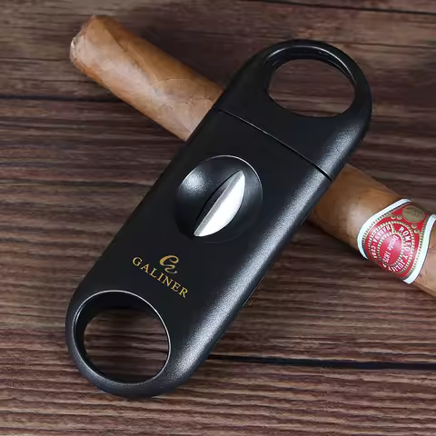 GALINER Plastic V Cut Cigar Cutters Sharp Portable Stainless Steel Blade Cigars Guillotine Pocket Cu