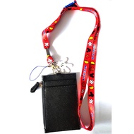 Mickey Mouse Lanyard with Black Zip Ezlink Cardholder Set