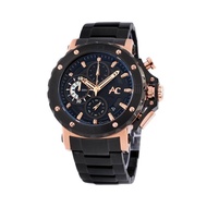 Alghani Watch Jam Tangan Pria Kasual Alexandre Christie AC 9205 MC BBRBA Chronograph Black Dial Stai