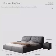 HOMIE LIFE Fabric Bed ผ้าเทคโนโลยี เตียงติดพื้น Solid Wood เตียงติดพื้น ฐานเตียง 6 ฟุต 5 ฟุต H08