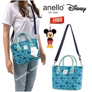 Nekokissbag Anelloแท้100%  Disney x anello Let's travel with Mickey Tote Bag กระเป๋าผ้า กระเป๋าทรงโท้ท กระเป๋าสะพายข้าง กระเป๋าถือ