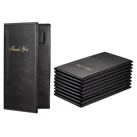 10Pcs Leather Check Folder Guest Check Card Holder Restaurant Check Presenters Guest Bill Server Men