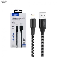 [NEW] Energy Charging Cable MC01/02 Fast 2.4A/12W (USB to 8Pin)(Type C Type C) Magnetic Round Braide